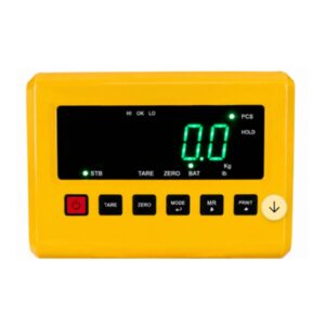 Mặt cân điện tử của xe nâng tay gắn cân.