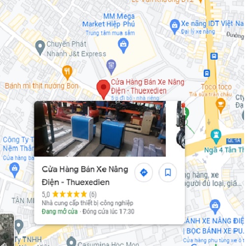 Bản đồ google map cửa hàng bán xe nâng điện